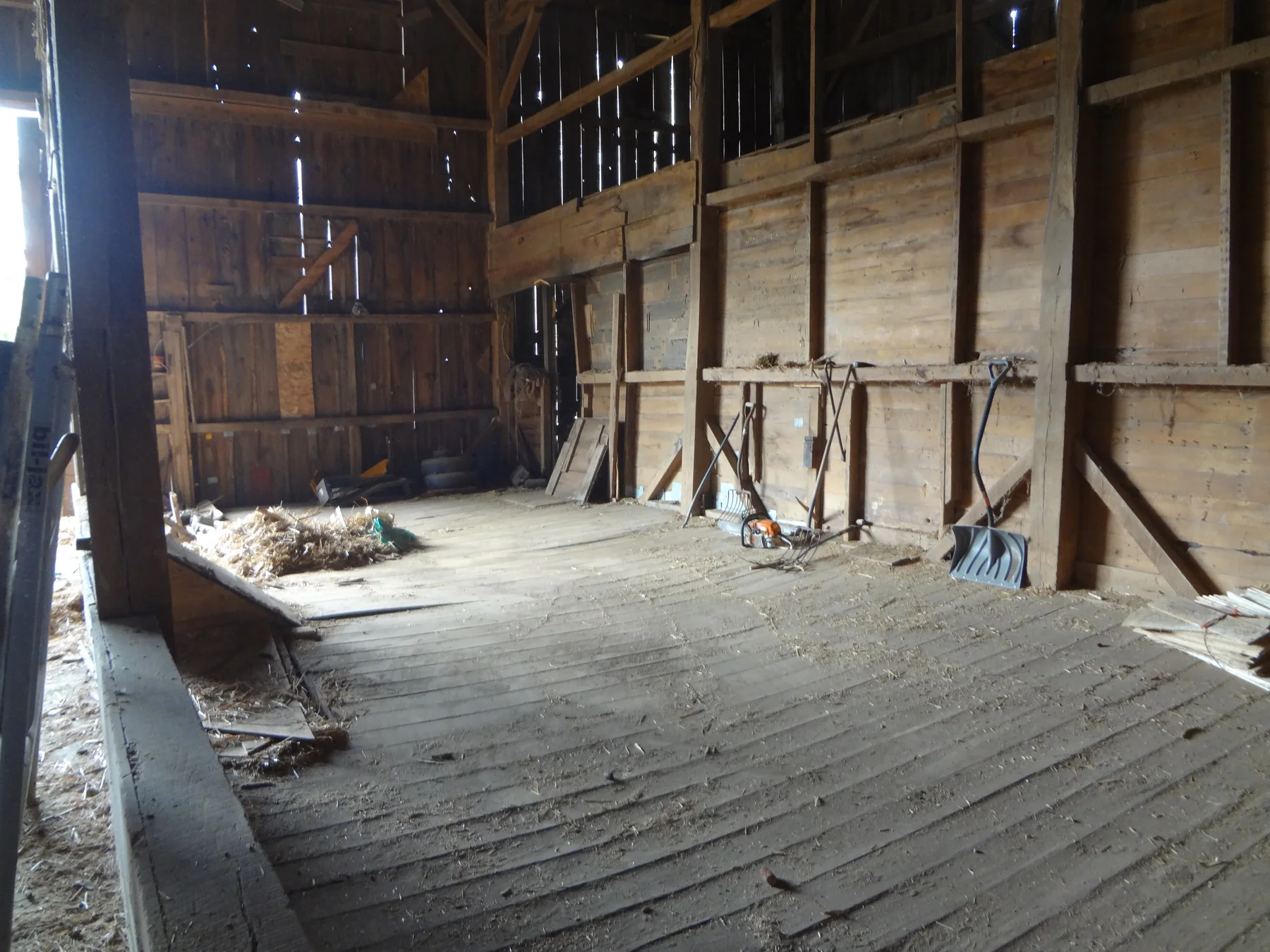 Inside the barn before it became living space.