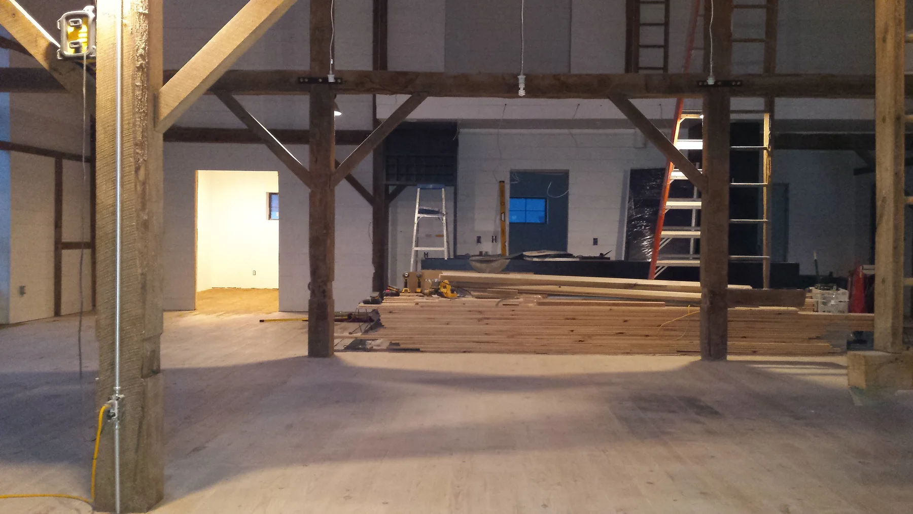 A wide view of the interior as finishes started to land.